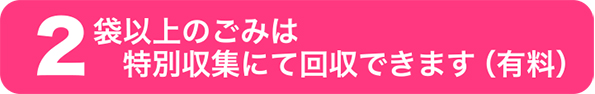 2袋以上のごみは特別収集にて回収できます（有料）